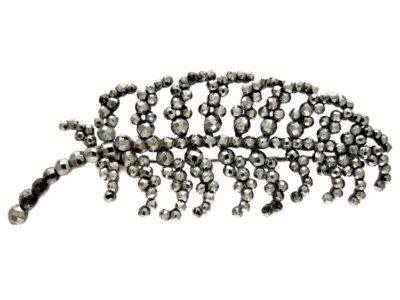 Georgian Cut Steel Leaf Brooch