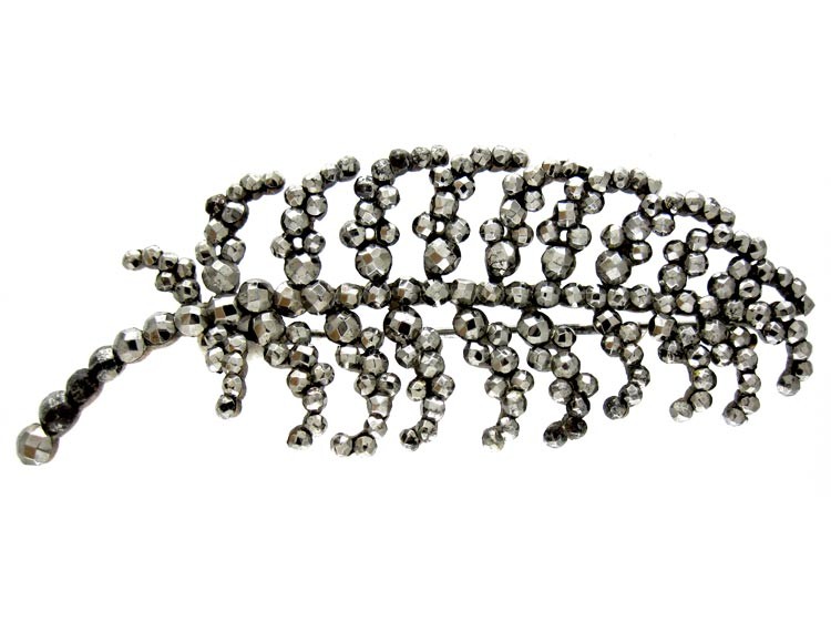 Georgian Cut Steel Leaf Brooch