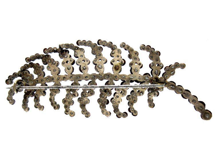 Georgian Cut Steel Leaf Brooch