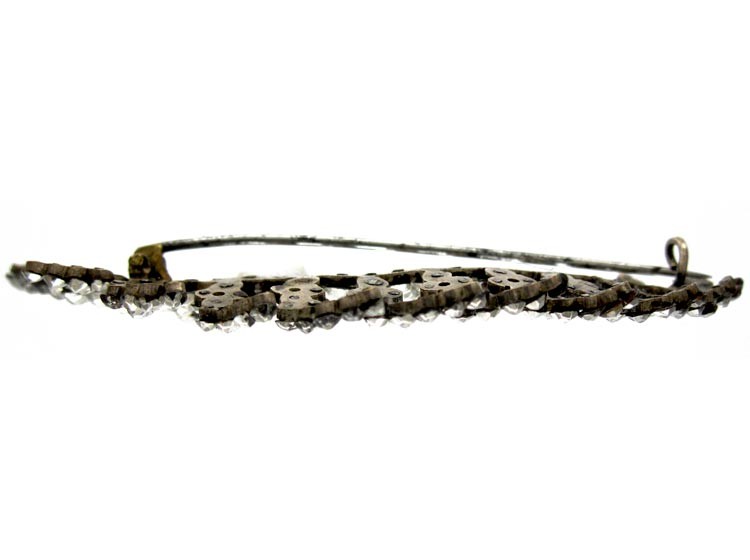 Georgian Cut Steel Leaf Brooch