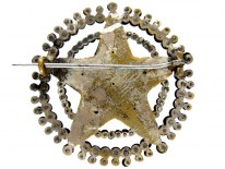 Cut Steel Vauxhall Glass Georgian Brooch