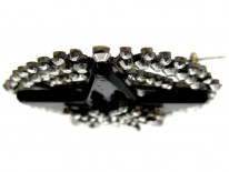 Cut Steel Vauxhall Glass Georgian Brooch