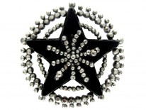 Cut Steel Vauxhall Glass Georgian Brooch