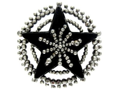 Cut Steel Vauxhall Glass Georgian Brooch Cut Steel Vauxhall Glass Georgian Brooch