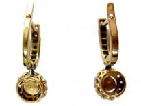 Natural Pearl Rose Diamond Drop Earrings