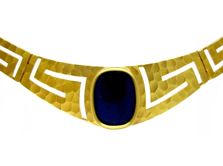 Lapis & 18ct Gold 1960s Gold Collar