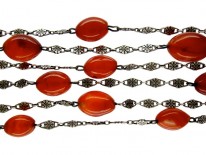 Carnelian & Silver Arts & Crafts Chain