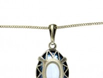Silver & Blue Paste Pendant