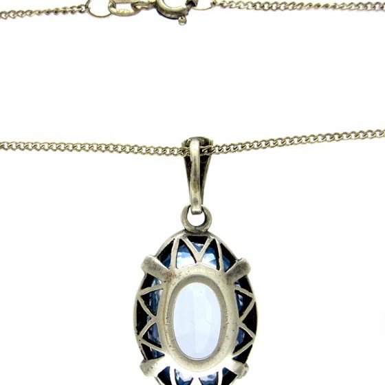 Silver & Blue Paste Pendant