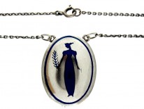 Wienner Werkstadt Silver & Enamel Pendant