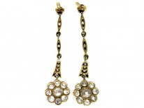 Diamond Drop Cluster Earrings