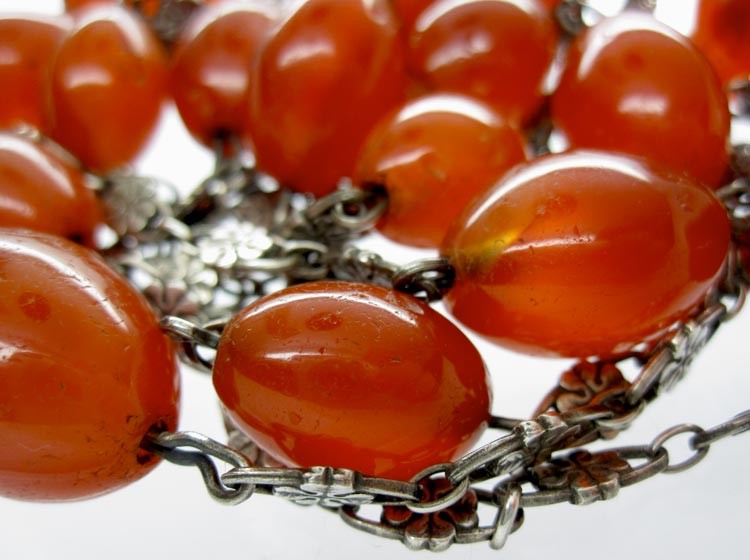 Carnelian & Silver Arts & Crafts Chain