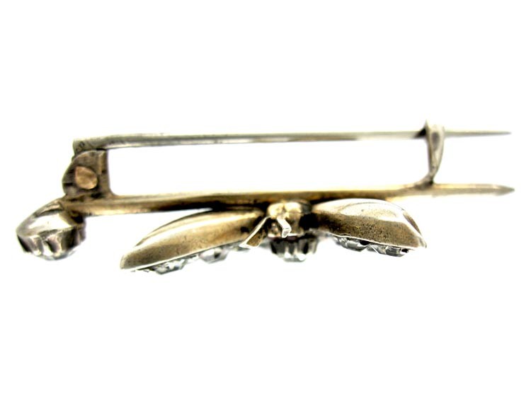 Paste Silver Butterfly Brooch