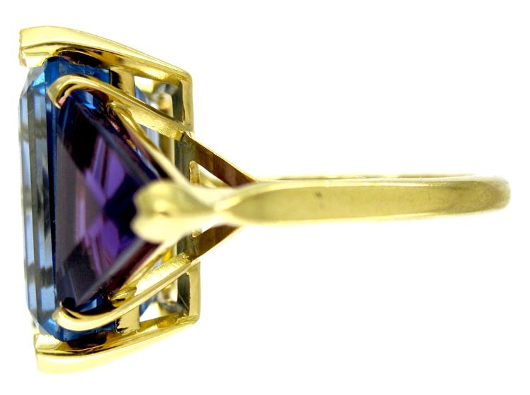 Blue Topaz & Amethyst Ring