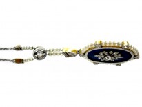 Diamond Art Deco Lapis Pendant
