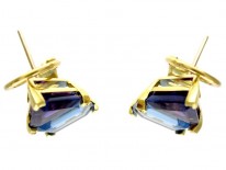 Blue Topaz & Amethyst Earrings