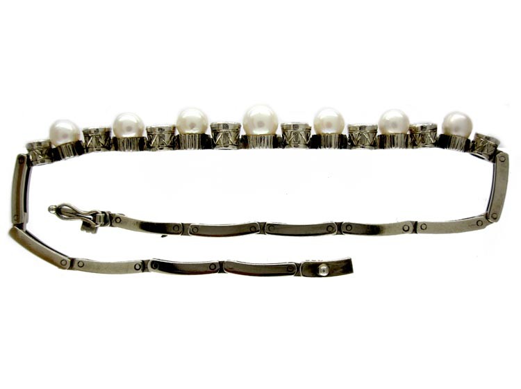 Diamond & Natural Pearl Bracelet