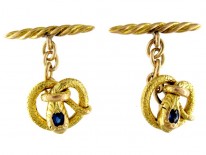 Snake 14ct Gold Austrian Cufflinks