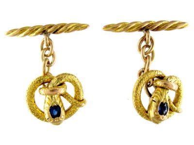 Snake 14ct Gold Austrian Cufflinks