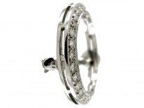 18ct White Gold Diamond Circle Brooch