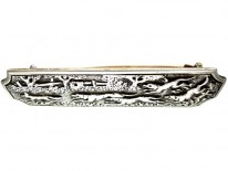 Silver Victorian Hunting Brooch