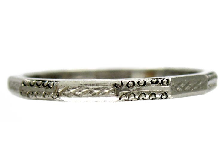 Platinum Art Deco Wedding Ring