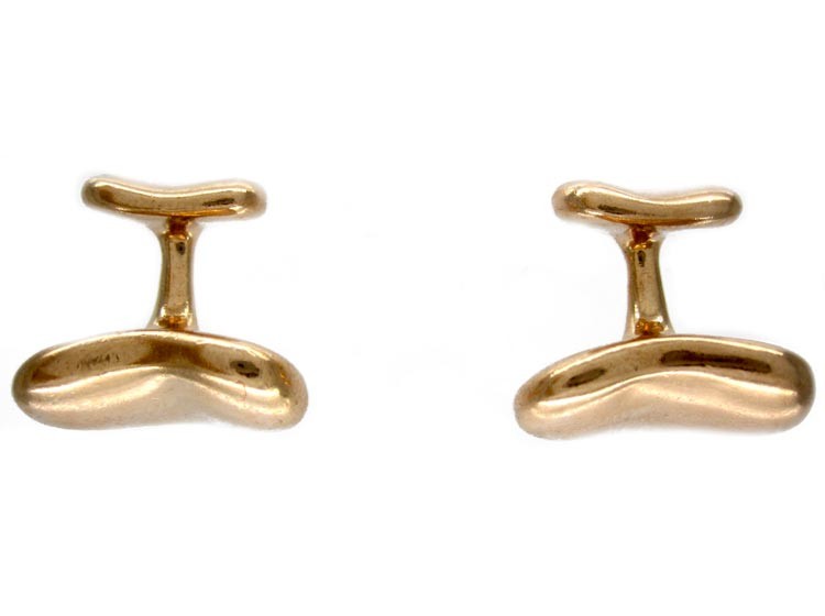 Tiffany & Co. Gold Kidney Bean Cufflinks