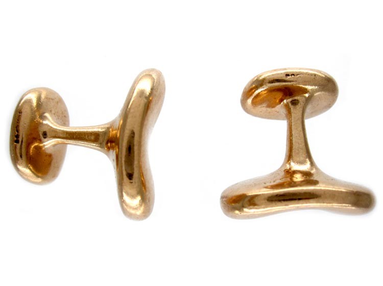 Tiffany & Co. Gold Kidney Bean Cufflinks