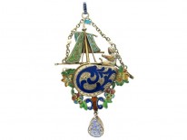 Austro-Hungarian Silver Blister Pearl Pendant with Silver Chain