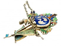 Austro-Hungarian Silver Blister Pearl Pendant with Silver Chain
