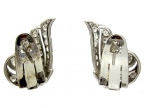 Diamond Art Deco Clip Earrings