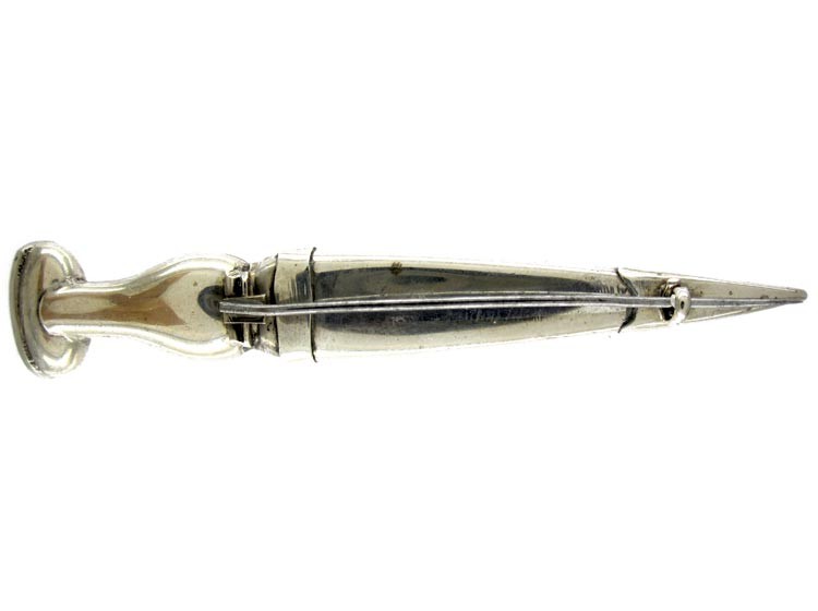 Scottish Silver Dirk Brooch