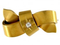 Victorian Diamond Bow Brooch