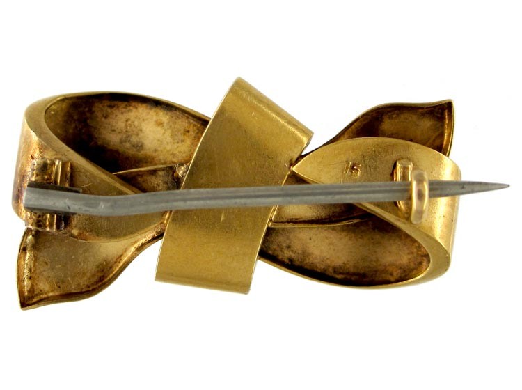 Victorian Diamond Bow Brooch