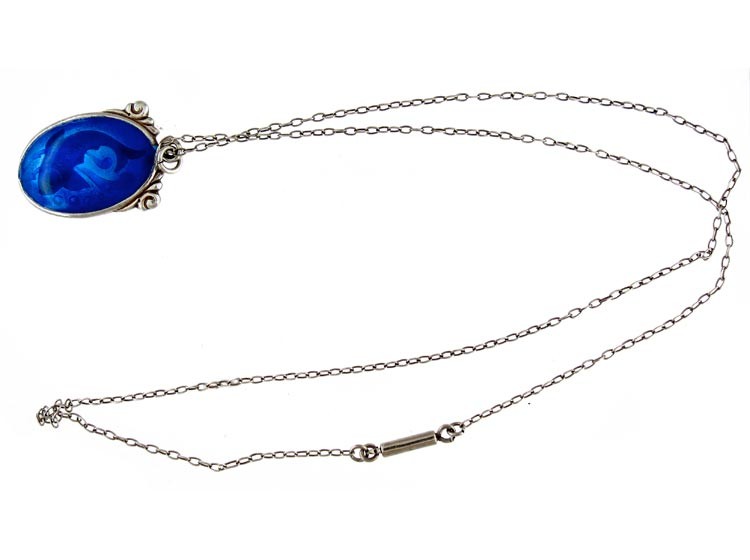Charles Horner Blue Enamel Fish Pendant