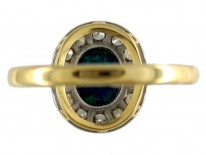 Art Deco Black Opal & Diamond Ring