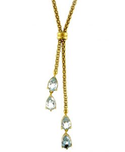 Retro Aquamarine 18ct Gold Necklace