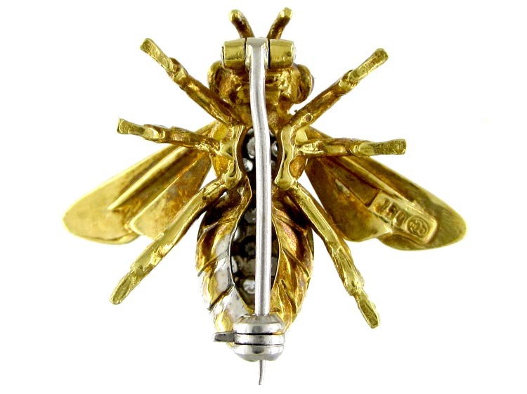 Gold & Diamond Bug Brooch