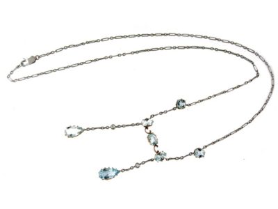 Edwardian Aquamarine & Platinum Necklace