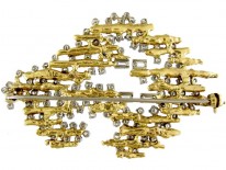 Gold & Diamond Retro Brooch