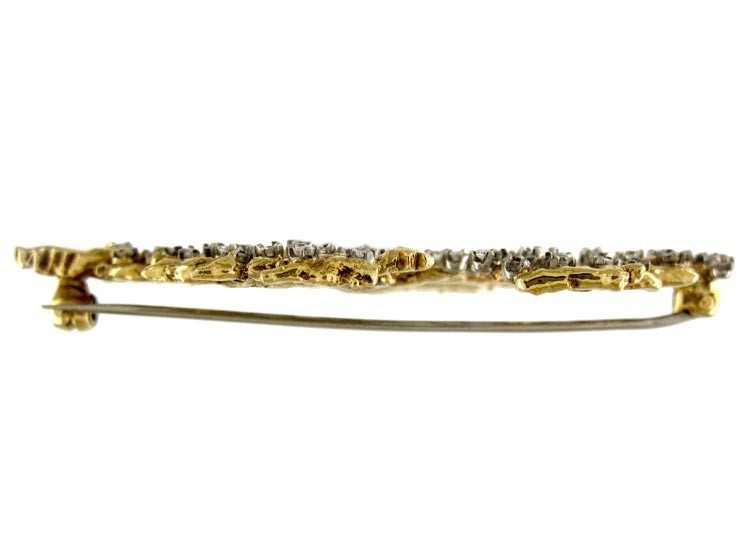 Gold & Diamond Retro Brooch