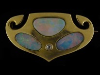 Liberty & Co. Art Nouveau Opal Brooch