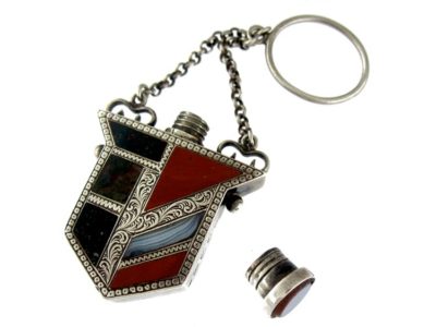 Scottish Silver & Agate Scent Bottle