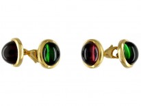 Pink & Green Tourmaline Cufflinks