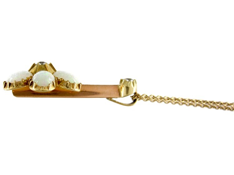 Edwardian Gold, Opal & Diamond Pendant
