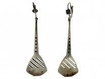 Art Deco Silver & Enamel Drop Earrings