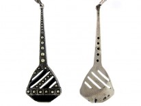 Art Deco Silver & Enamel Drop Earrings