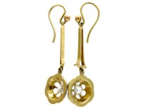 Black Enamel & Diamond Drop Earrings