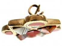 15ct Gold Scottish Agate & Jasper Brooch