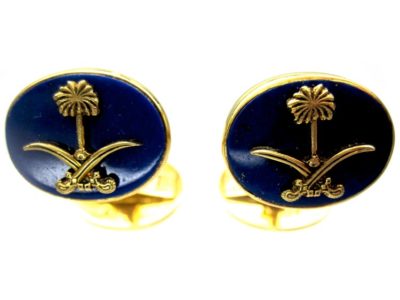 Asprey 18ct Gold Lapis Cufflinks